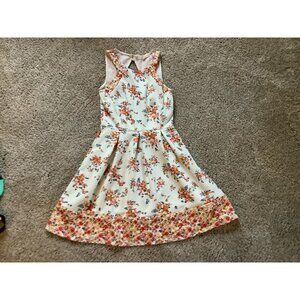 Rewind - Sleeveless Floral Dress - Floral - Juniors Size XS Keyhole Back